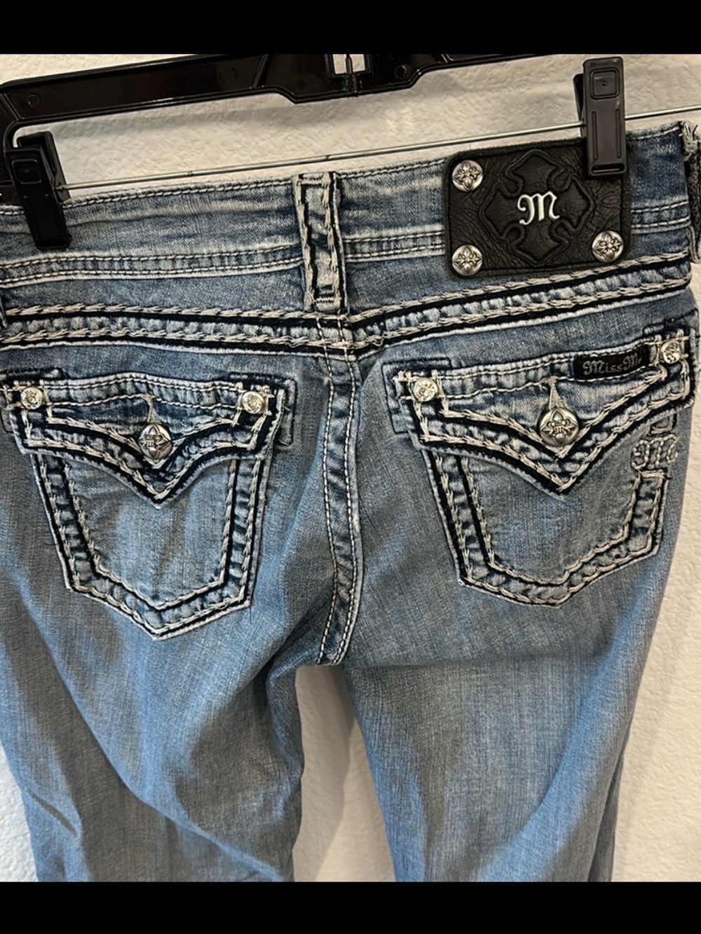Miss Me Light Blue Embroidered Back Pocket Jeans